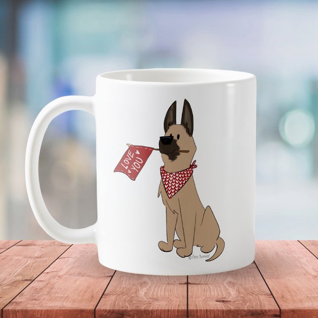 Liebst Du Süßen Hund Cartoon Weiße Einfache Tasse (Von Creator hochgeladen)