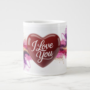 Liebst Du Wasserfarbe Jumbo-Tasse