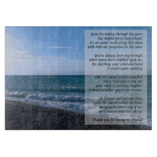 Liebste Freund-Gedicht-Küste bewegt Schneidebrett
