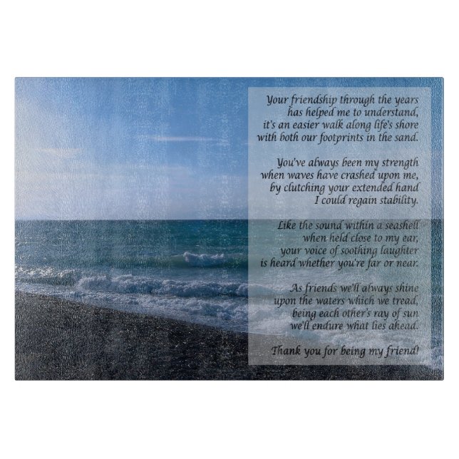 Liebste Freund-Gedicht-Küste bewegt Schneidebrett (Vorderseite)