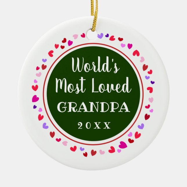 Liebste Opa oder jeder Name Weihnachtsgeschenk Keramik Ornament (Vorne)