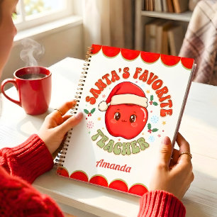 Liebster Lehrer von Santa Lustiges Weihnachtsjourn Notizbuch