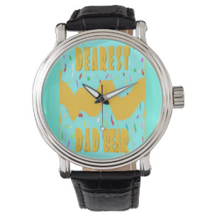 Liebster Vater Bärenspass Design Rot blaue Senffar Armbanduhr