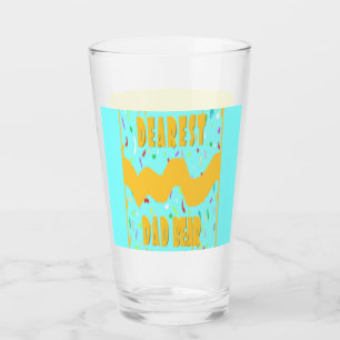 Liebster Vater Bärenspass Design Rot blaue Senffar Glas
