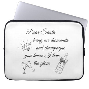 Liebster Weihnachtsmann Champagner & Diamanten Lin Laptopschutzhülle