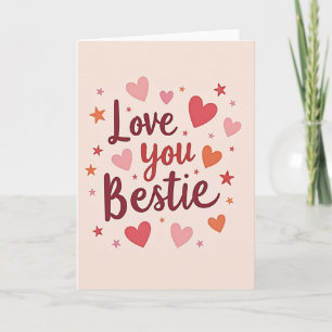 Liebstes Bestie-Herzen-Sterne-Karte Karte