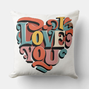 Liebstes Herz Retro Psychedelia Kissen