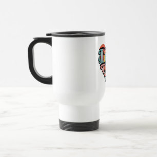 Liebstes Herz Retro Psychedelia Reisebecher