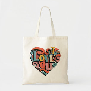 Liebstes Herz Retro Psychedelia Tragetasche