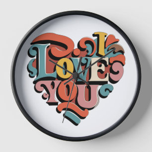 Liebstes Herz Retro Psychedelia Uhr
