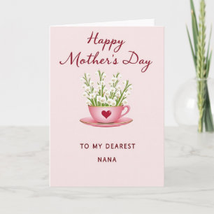 Liebstes Nana Florales Herz Karte