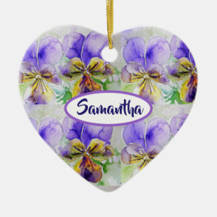 Liebstes personalisiertes Mädchenname Florales Orn Keramik Ornament