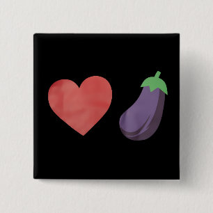 Liebt Aubergine Lustig Schwul LGBTQ Stolz Button