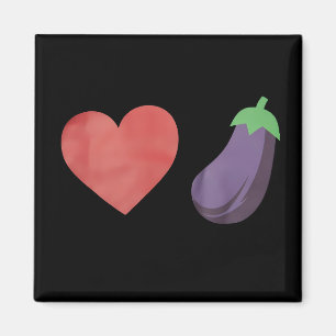 Liebt Aubergine Lustig Schwul LGBTQ Stolz Magnet