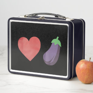 Liebt Aubergine Lustig Schwul LGBTQ Stolz Metall Brotdose