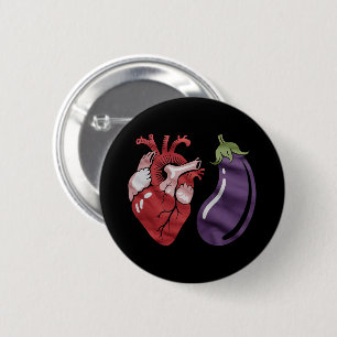 Liebt Aubergine Lustiger Schwuler Stolz Humor LGBT Button