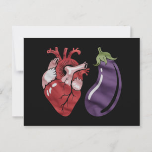Liebt Aubergine Lustiger Schwuler Stolz Humor LGBT Postkarte