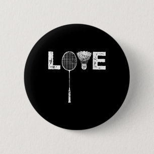 Liebt Badminton-Schläger Federball Liebhaber Button