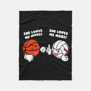 Liebt Basketball-Volleyballspieler-T-Shirt mehr Fleecedecke