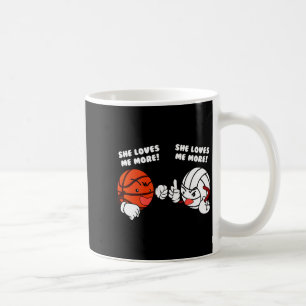 Liebt Basketball-Volleyballspieler-T-Shirt mehr Kaffeetasse