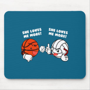 Liebt Basketball-Volleyballspieler T-Shirt mehr Mousepad