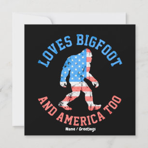 Liebt Bigfoot und Amerika zu sehr Patriotischer Am Einladung
