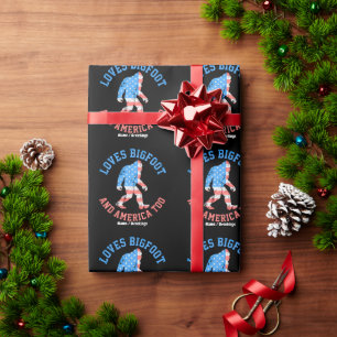 Liebt Bigfoot und Amerika zu sehr Patriotischer Am Geschenkpapier