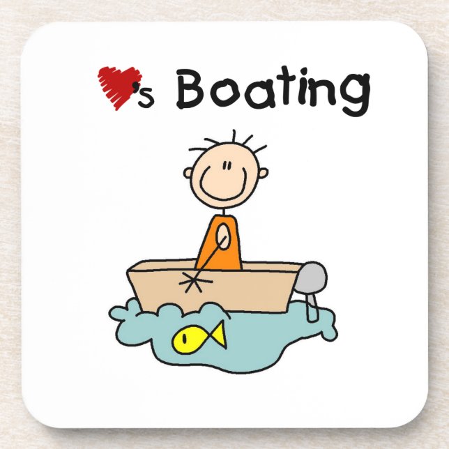 Liebt Bootfahren Getränkeuntersetzer (Vorderseite)