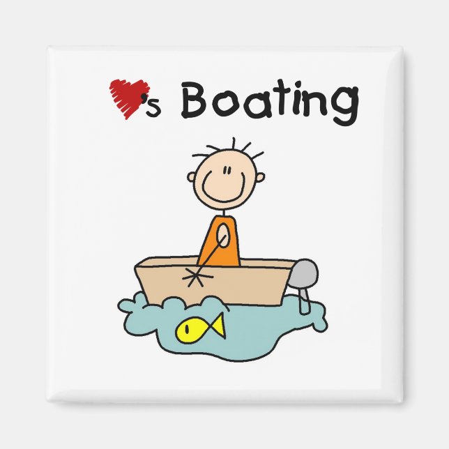 Liebt Bootfahren Magnet (Vorne)