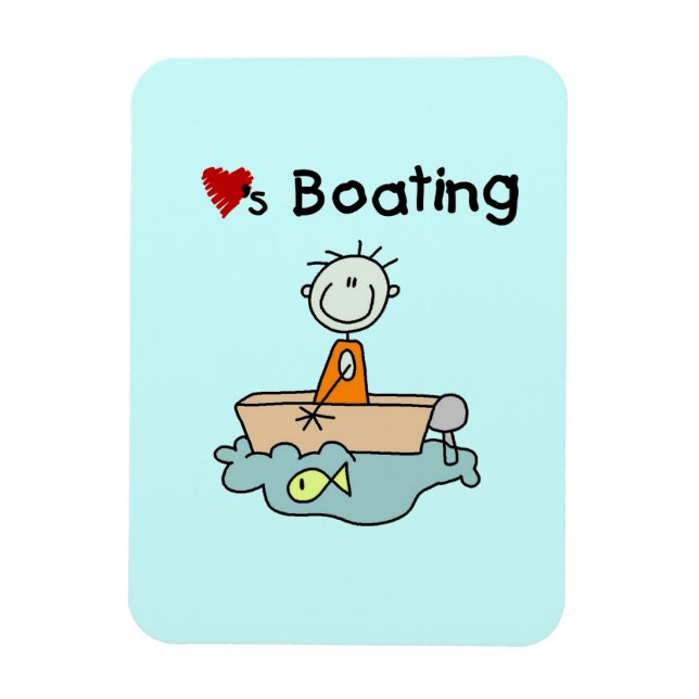 Liebt Bootfahren Magnet (Vertikal)
