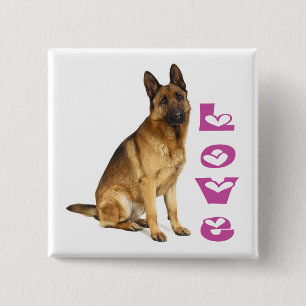 Liebt Deutsche Schäferhund Knopf Pin Button