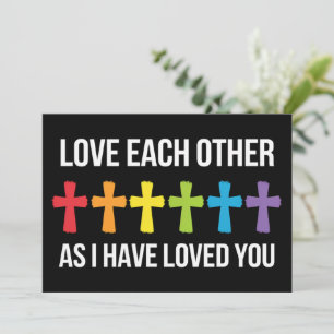 Liebt einander Gay Pride LGBTQ Regenbogen christli Einladung