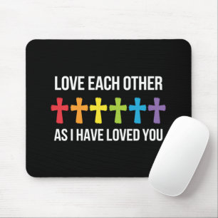 Liebt einander Gay Pride LGBTQ Regenbogen christli Mousepad