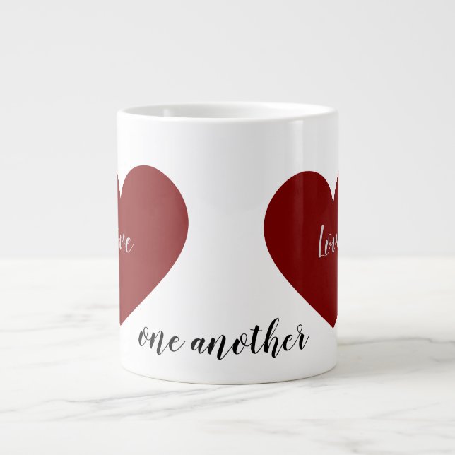 liebt einander Jumbo-Tasse (Vorderseite)