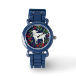Liebt einander | Lamm- und Blumenuhr für Kinder Armbanduhr
