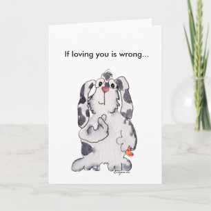 Liebt euch Falsche Cartoon Rabbit Valentines Card Feiertagskarte