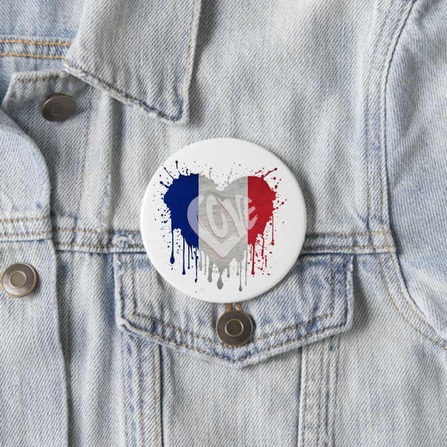 Liebt Frankreich Flagge Button (Beispiel)