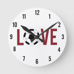 Liebt Fußballuhr Runde Wanduhr