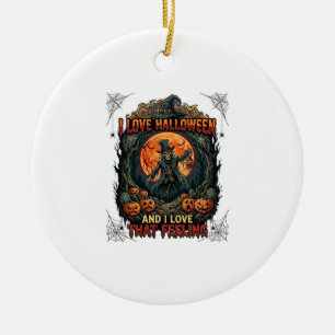 Liebt Halloween-Skelett-Vogelscheuche Vollmond-Kür Keramik Ornament