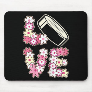 Liebt Hockey Groovy Hippie 60er 70er Jahre Teenage Mousepad