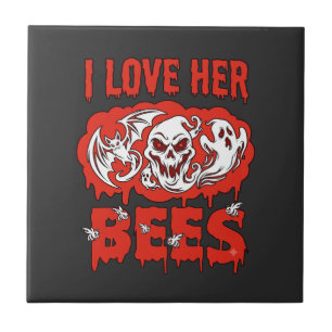 Liebt ihre Bienen Schädel Geist Fledermaus Blut tr Fliese