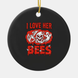 Liebt ihre Bienen Schädel Geist Fledermaus Blut tr Keramik Ornament