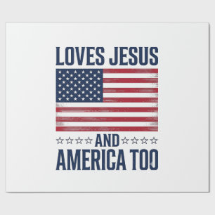 Liebt Jesus und Amerika auch zu patriotisch christ Geschenkpapier