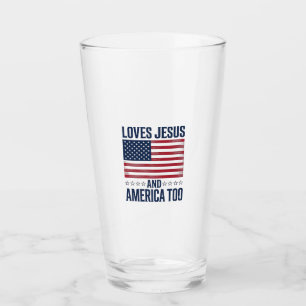 Liebt Jesus und Amerika auch zu patriotisch christ Glas