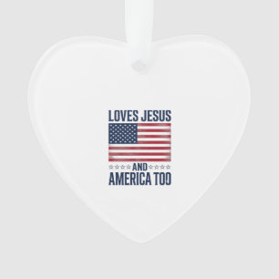 Liebt Jesus und Amerika auch zu patriotisch christ Ornament
