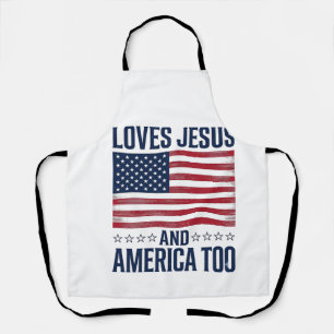 Liebt Jesus und Amerika auch zu patriotisch christ Schürze