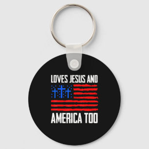 Liebt Jesus und Amerika auch zum 4. JuliLiebt Jesu Schlüsselanhänger