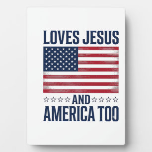 Liebt Jesus und Amerika zu patriotisch christlich  Fotoplatte