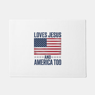 Liebt Jesus und Amerika zu patriotisch christliche Fußmatte