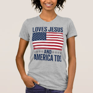 Liebt Jesus und Amerika zu patriotisch christliche T-Shirt